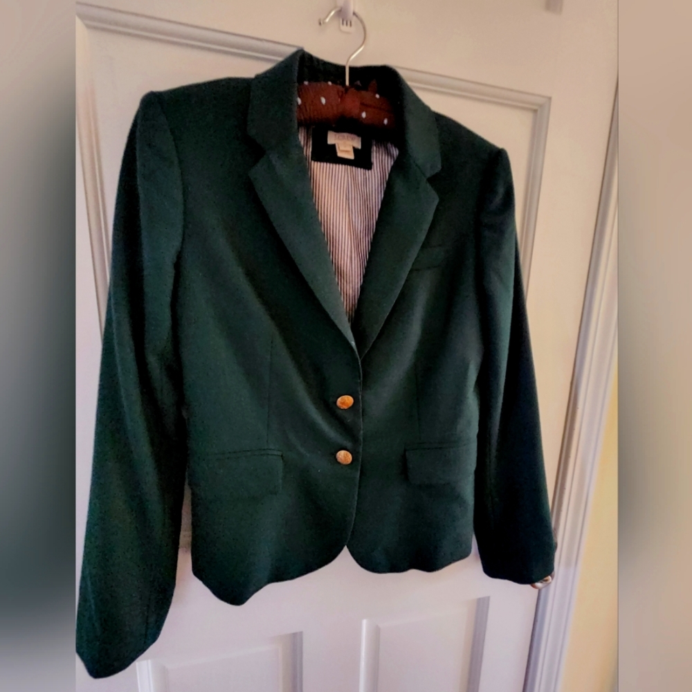 J.Crew dark green wool blazer